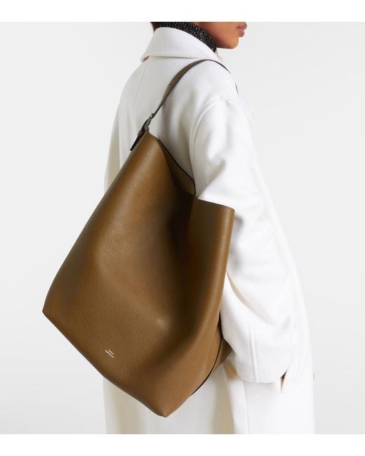 Totême Brown Large Leather Tote Bag