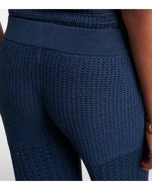Eres Blue Embleme Open-Knit Straight Pants