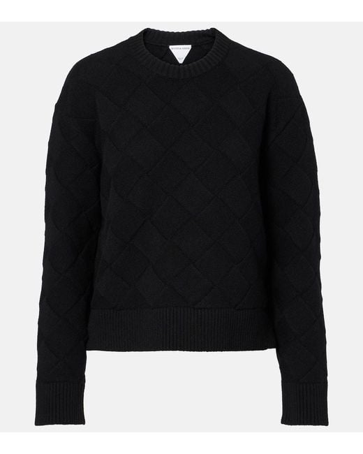 Bottega Veneta Black Pullover Intreccio Aus Einem Wollgemisch