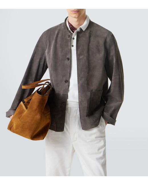 Dunhill Gray Suede Jacket for men