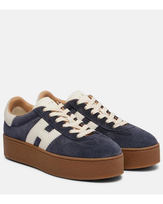 Hogan Blue Cool Suede Platform Sneakers