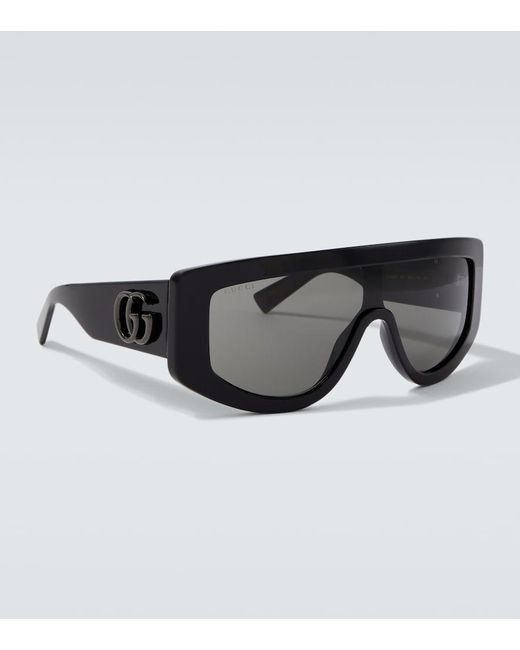Gucci Black Double G Flat-Top Sunglasses for men