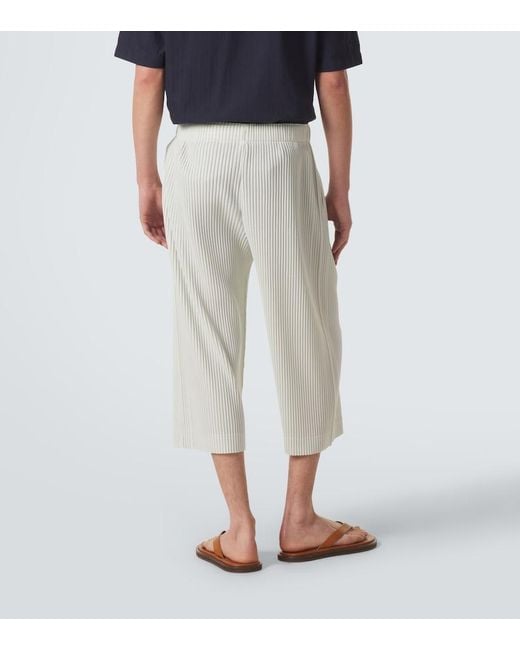 Homme Plissé Issey Miyake White Monthly Colors: May Pleated Straight Pants for men