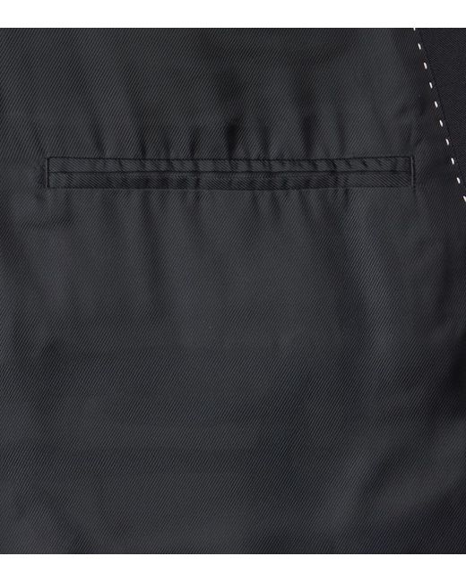 Dries Van Noten Black Embellished Double-Breasted Wool Blazer for men