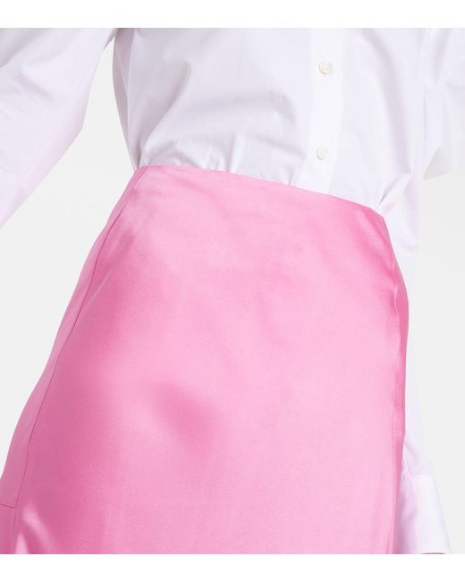 Falda midi de saten Stella McCartney de color Pink