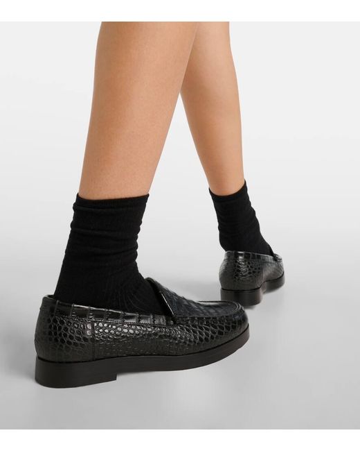 Manolo Blahnik Black Loafers Dinelio Aus Leder