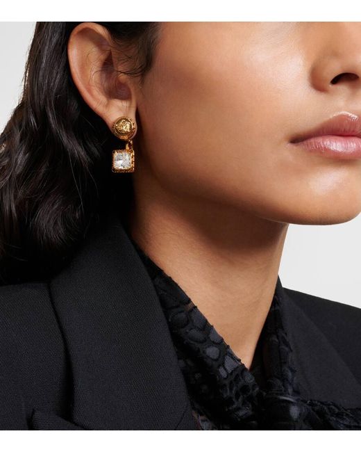 Versace Metallic Crystal-embellished Earrings
