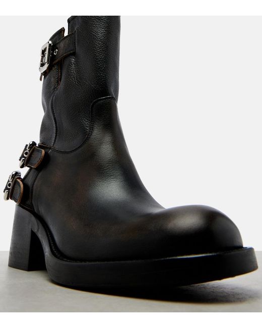 Chloé Black Dakota 60 Leather Biker Boots