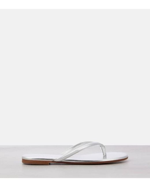 Gianvito Rossi White Sandalen Calypso Aus Metallic-Leder