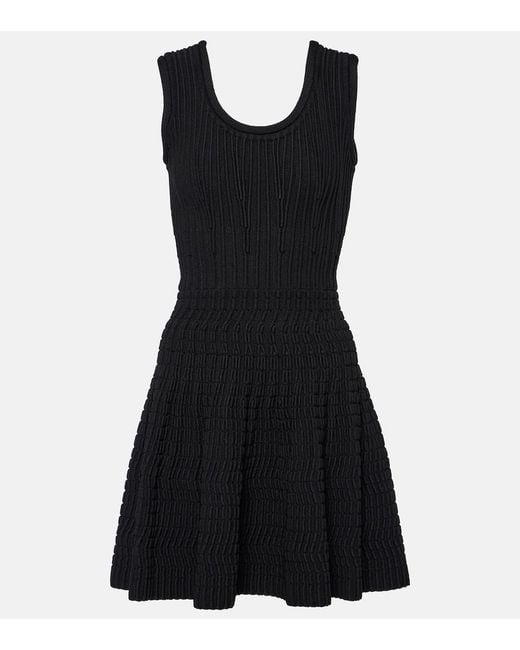 Robe En Pointelle Alaïa en coloris Black