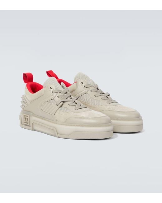 Christian Louboutin Natural Sneakers Astroloubi Aus Leder Und Veloursleder