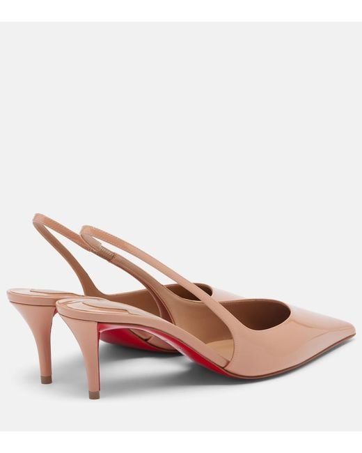 Christian Louboutin Pink Miss Z 60 Patent Leather Slingback Pumps