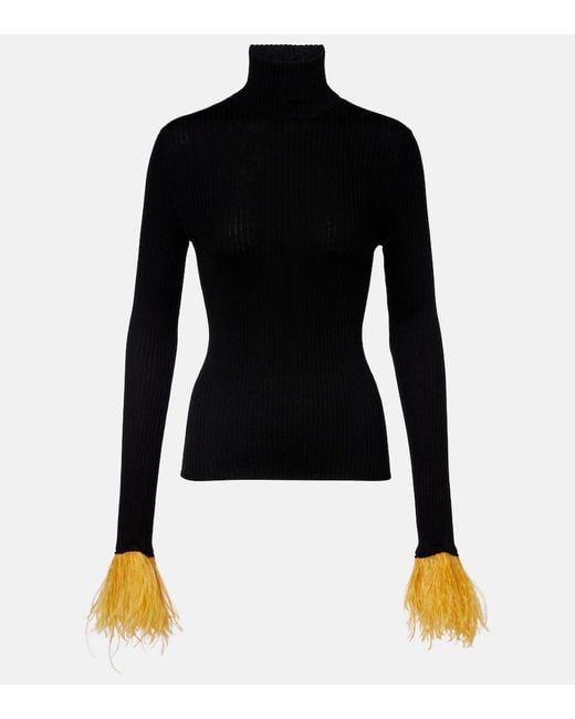 LaDoubleJ Black High Kick Cashmere And Silk Turtleneck Sweater