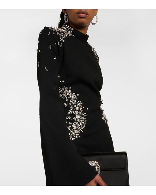 Jonathan Simkhai Black Odetta Crystal-embellished Midi Dress