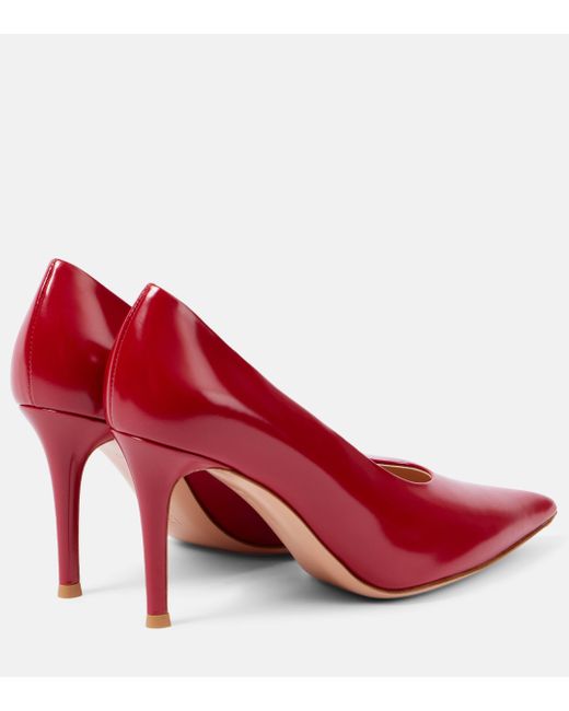 Gianvito Rossi Red Robbie 85 Patent Leather Pumps