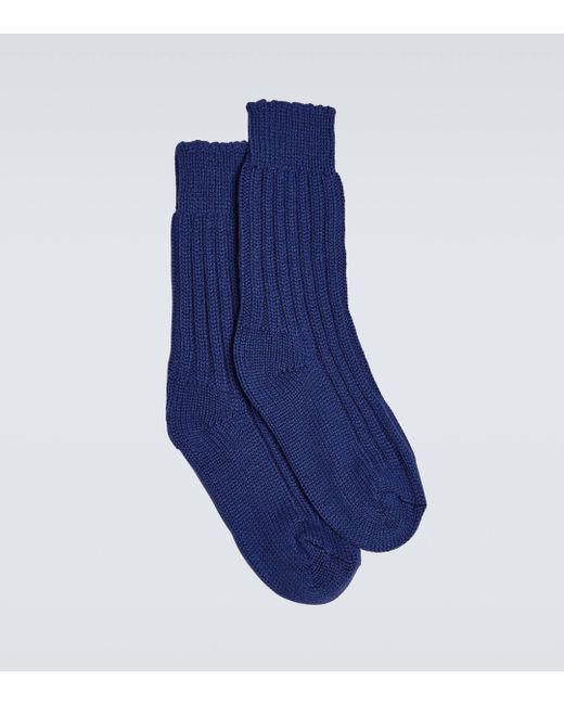 The Elder Statesman Blue Yosemite Cashmere Socks for men