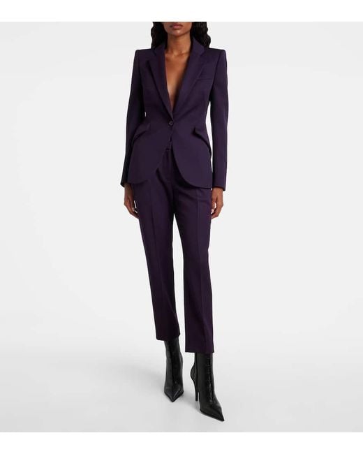 Alexander McQueen Blue Wool Blazer
