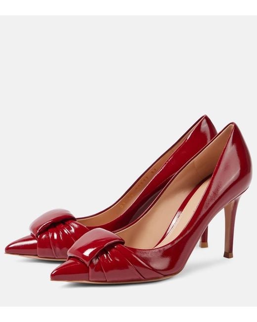 Gianvito Rossi Red 85 Patent Leather Pumps