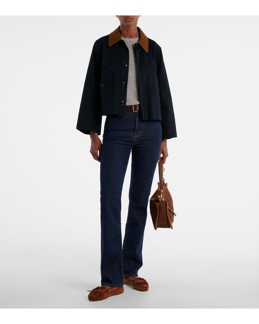 FRAME Blue Ruler Mid-Rise Straight Jeans