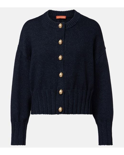 Altuzarra Blue Cardigan Liam Aus Einem Baumwollgemisch