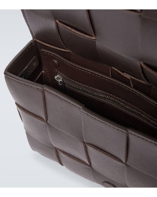 Bottega Veneta Black Cassette Medium Leather Shoulder Bag for men
