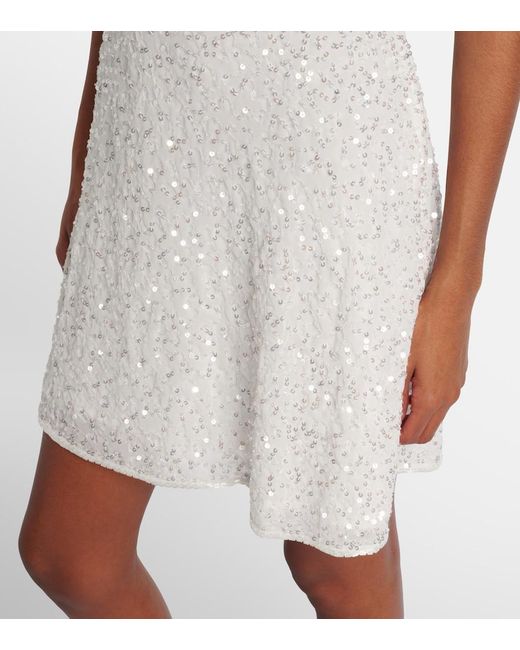 Rixo White Ronan Sequined Minidress