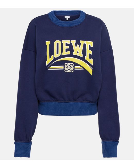 Loewe Blue Logo Cotton Sweatshirt