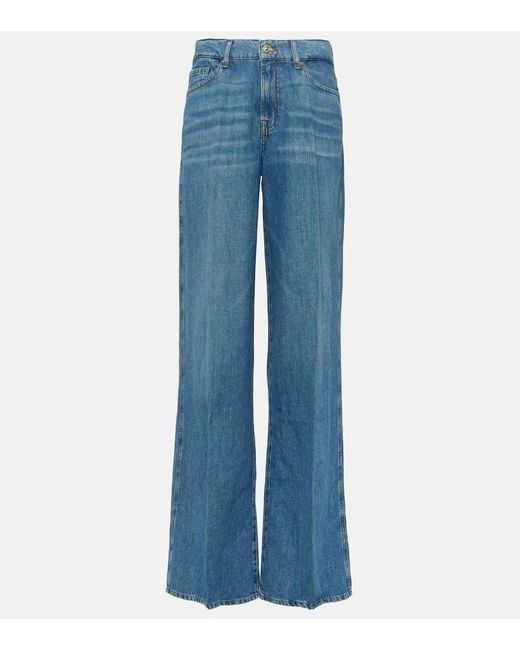 7 For All Mankind Blue High-Rise Jeans