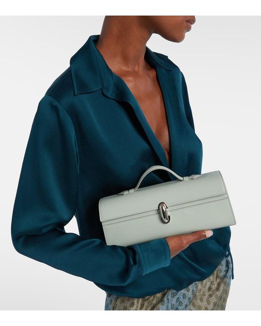 SAVETTE Green Tote Bag Slim Symmetry Aus Leder