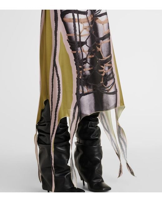 Y. Project Multicolor Bondage Printed Midi Dress