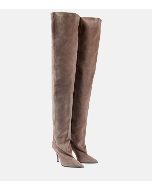 Paris Texas Brown Ines Suede Over-The-Knee Boots
