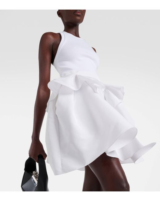 Alexander McQueen White Ruffled Minidress