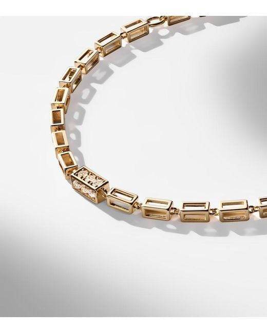 Suzanne Kalan Metallic Block-Chain 18Kt Bracelet With Diamonds
