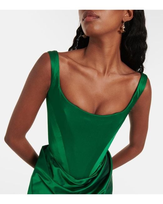 Vivienne Westwood Green Robe Nova Camille Aus Satin