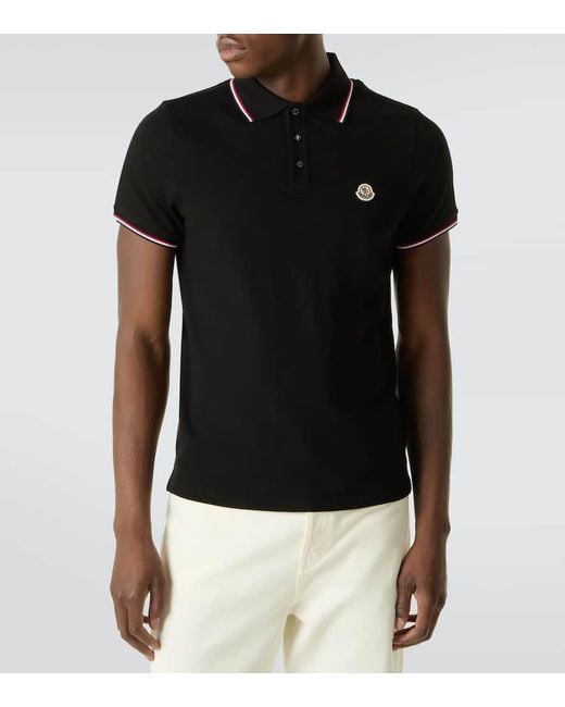 Moncler Polohemd Permanent Aus Baumwoll-Jersey in Black für Herren