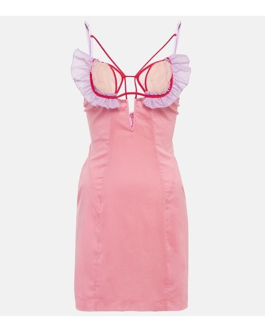 Nensi Dojaka Pink Silk-blend Minidress