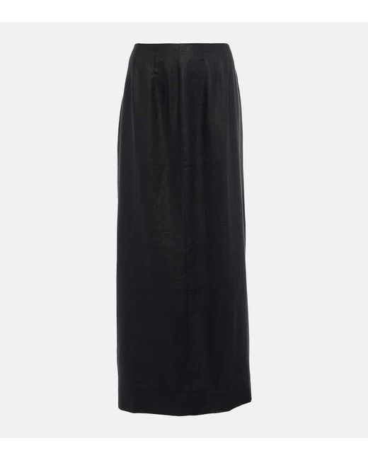 Falda larga Soleil de lino Faithfull The Brand de color Black
