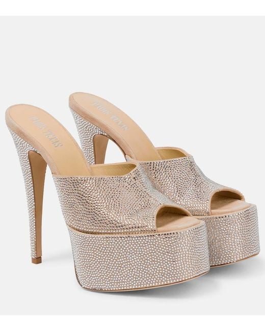 Paris Texas White Holly Marina Embellished Suede Sandals