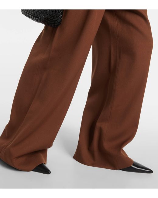 Wardrobe NYC Brown Low-rise Wool Wide-leg Pants