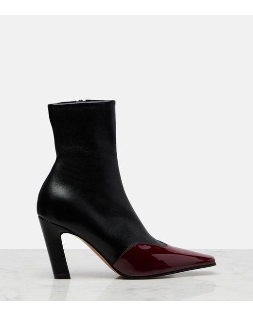 Khaite Purple Nevada 85 Leather Ankle Boots