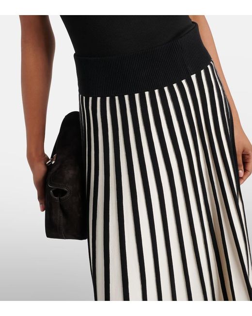 Joseph Black Stripes Midi Skirt