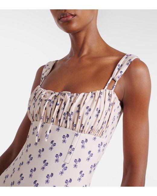 Montce White Cynthia Floral Ruffled Swimsuit