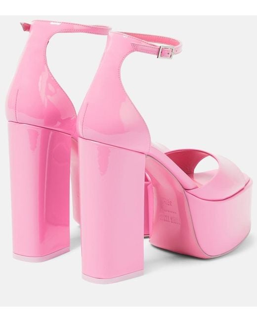 Paris Texas Pink Tatiana Patent Leather Platform Sandals