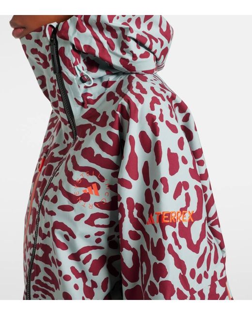 Adidas By Stella McCartney Red X Terrex Truenature 2L Leopard-Print Ski Jacket