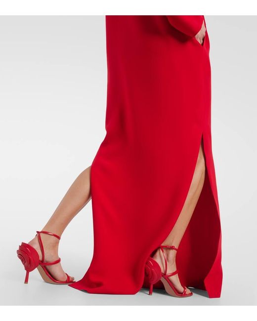 Vestido de fiesta de seda Valentino de color Red