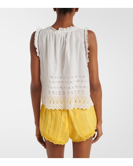 Doen White Toussine Broderie Anglaise Cotton Top