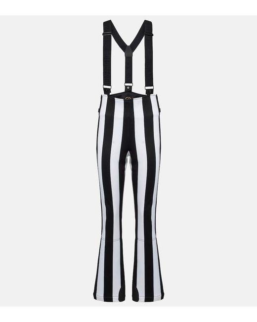 Goldbergh White Lunira Striped Ski Salopettes