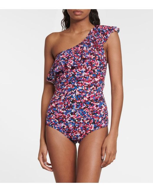 Isabel Marant Pink Sicilya Printed One Piece Swimsuit