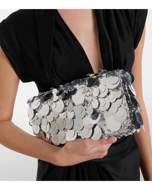 Rabanne White Sparkle Sequined Shoulder Bag