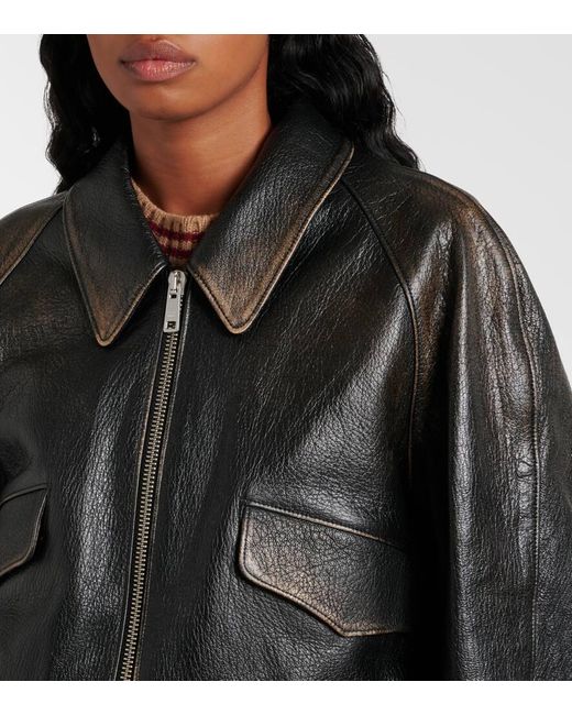 Giacca Di Pelle di Prada in Black
